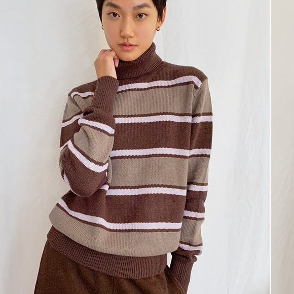 TNA Sweaters - TNA York Turtleneck Sweater Striped Medium